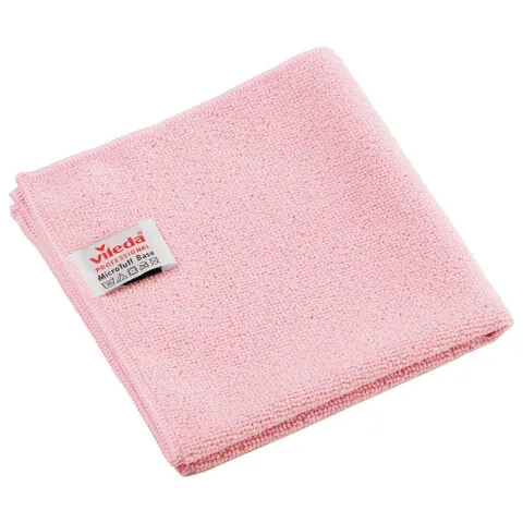 Салфетки VILEDA PROFESSIONAL "МикроТафф Бейс" КОМПЛЕКТ 5 шт., микрофибра, красный, 36х36 см, 174178