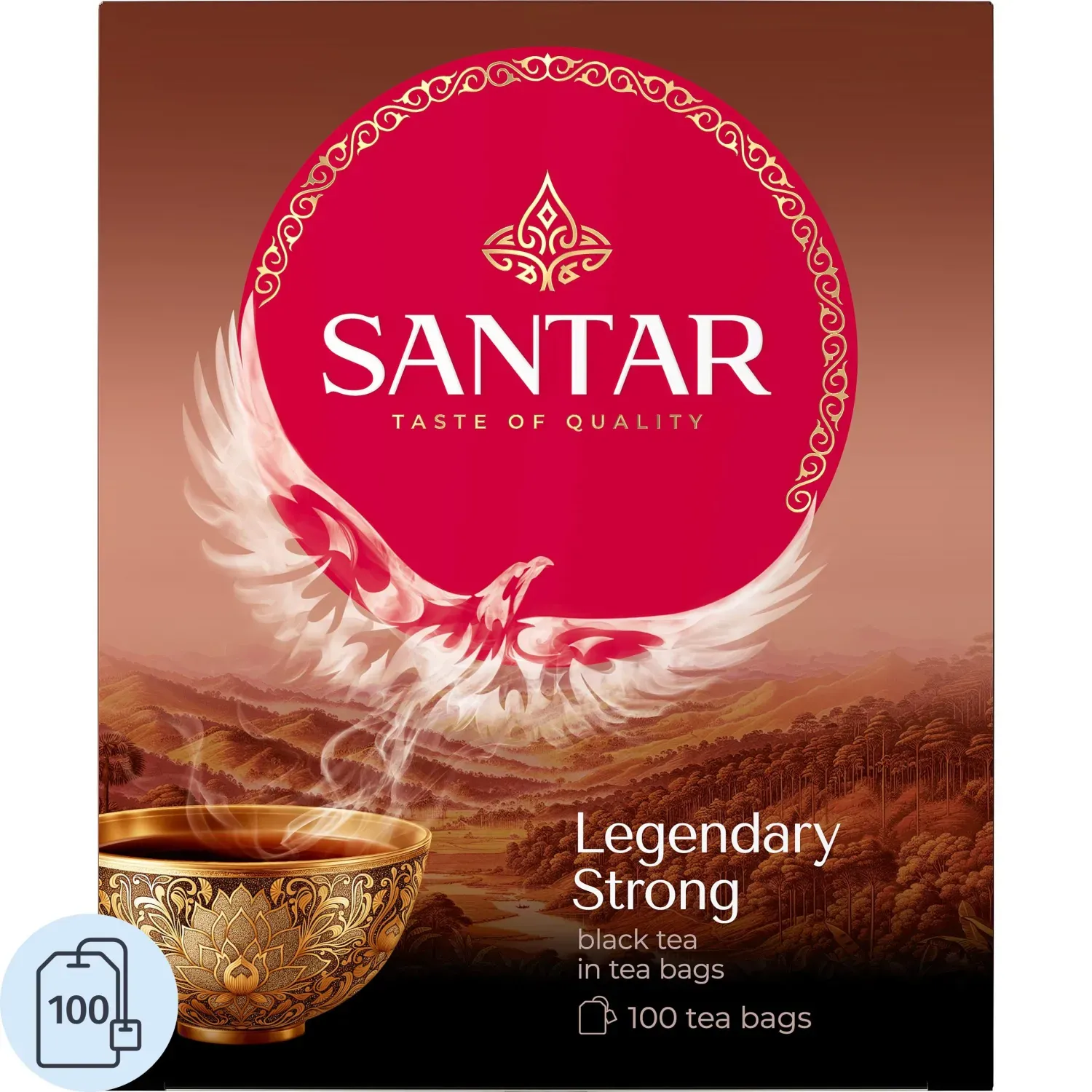 Чай SANTAR Legendary Strong, черный 100пакx2