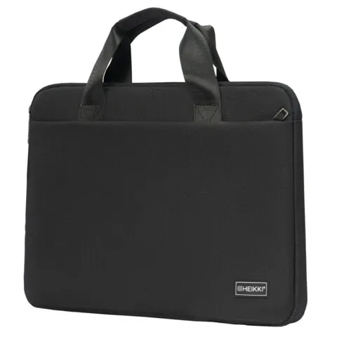 Сумка портфель HEIKKI ULTRA (ХЕЙКИ) с отделением для ноутбука 15,6", Total black, черная, 28х39х3 см, 272609