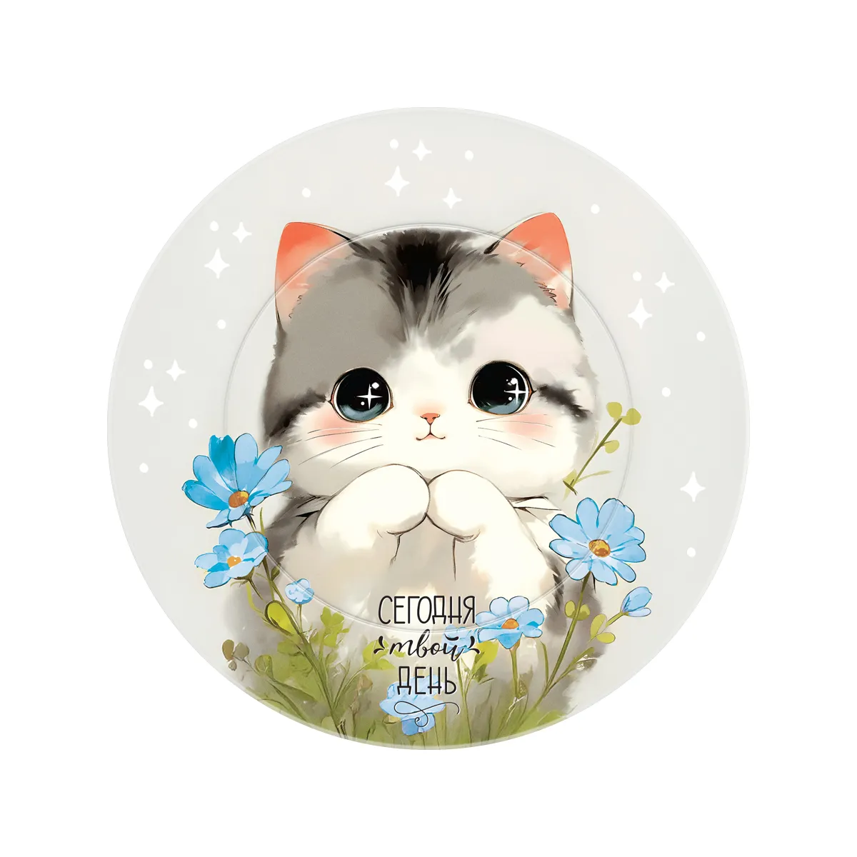 Тарелки бумажные MESHU "Cute cat", 18см, 6шт.