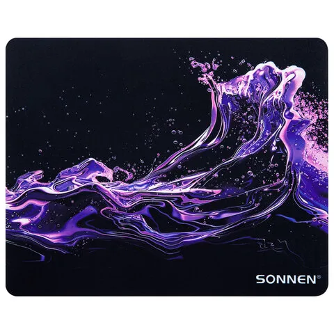 Коврик для мыши SONNEN "NEON SPLASH" резина + ткань, 250х200х2 мм, 513957