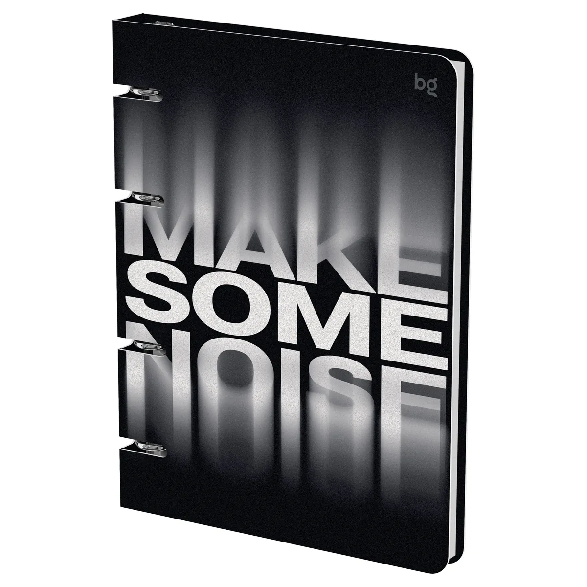 Тетрадь на кольцах А5, 120л., BG "Make noise", картон, soft-touch ламинация