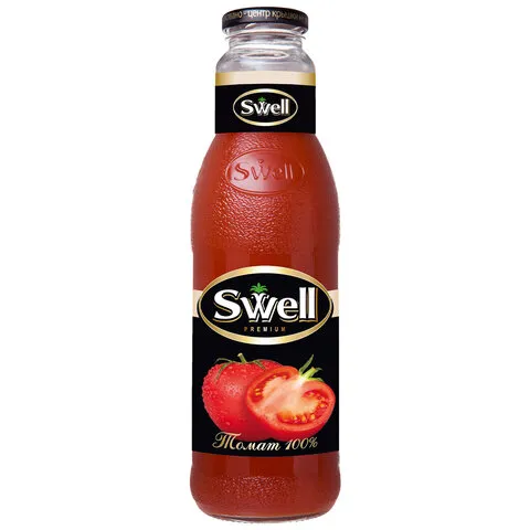 Сок томатный SWELL с мякотью в стеклянной бутылке 0,75 л, для детского питания, 4040180065