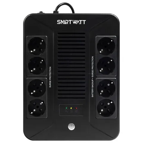 Источник бесперебойного питания SMARTWATT UPS SAFE PRO 1050, 1050 ВА (630 Вт), 8 розеток, 3703020270006