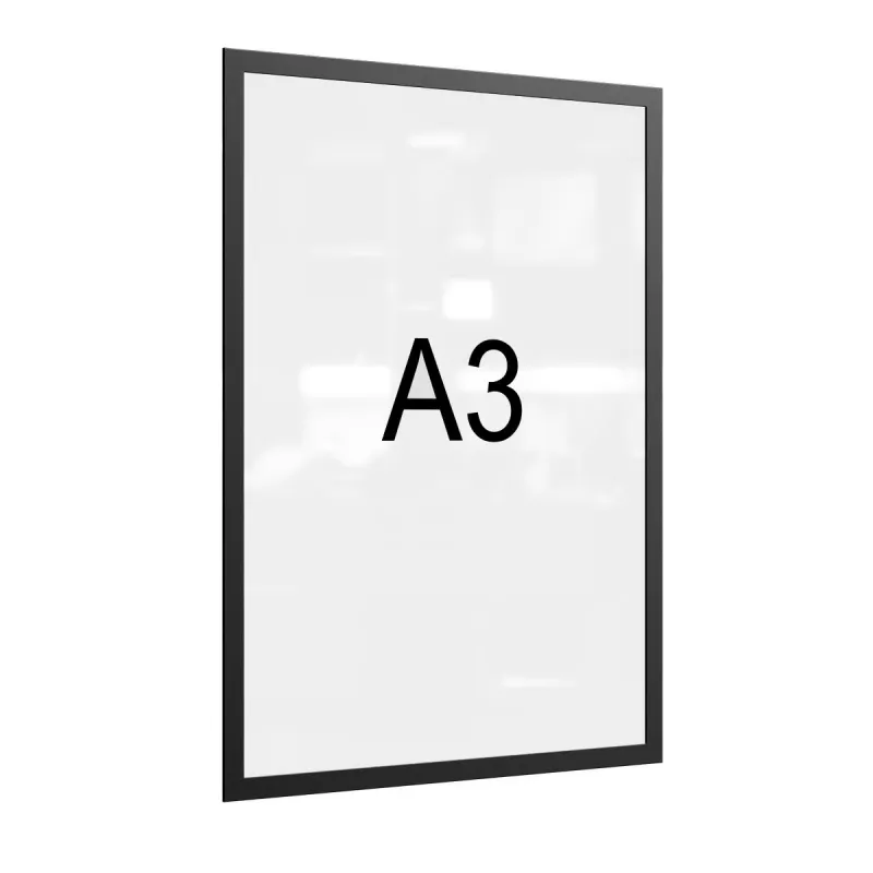 Рамка магнитная настенная Attache А3 ПЭТ, черная,