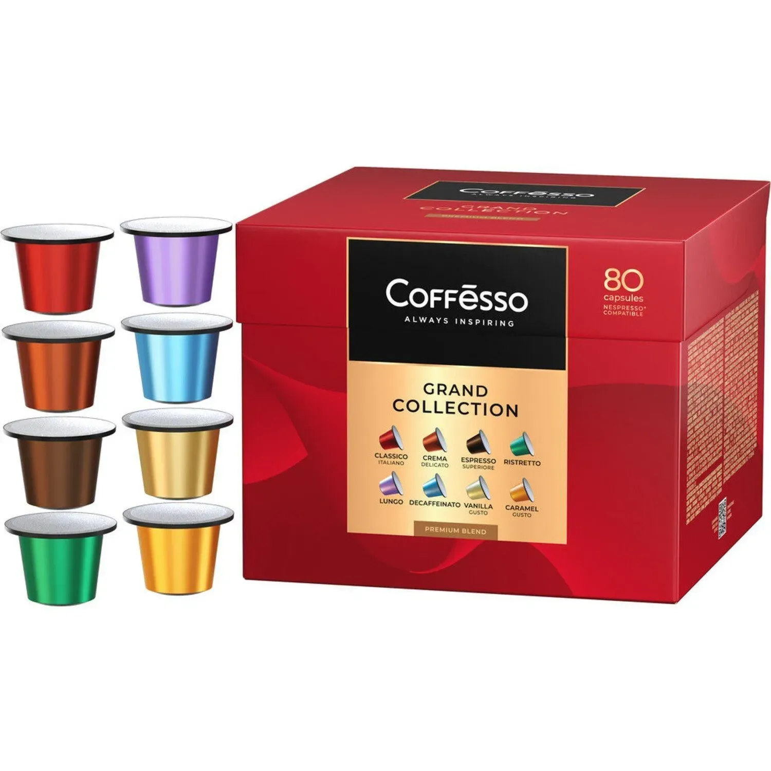 Кофе в капсулах Coffesso Аcсорти 8 вкусов, 80шт 101741