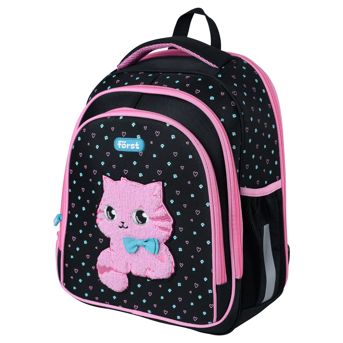 Ранец Först F-BASE "Kitty-sweety" 36*29*17 см, 3 отделения, 2 кармана, анатомическая спинка