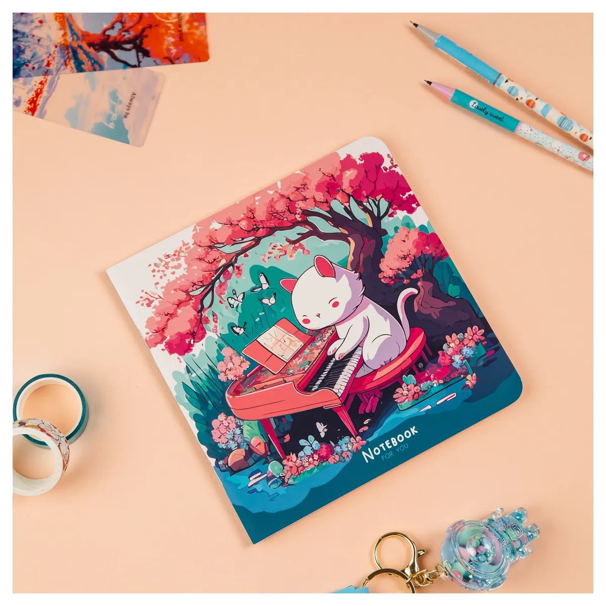 Записная книжка 170*170мм 40л. MESHU "Cat`s symphonie", soft-touch ламинация
