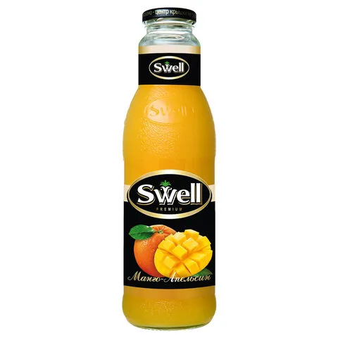 Нектар "Манго-Апельсин" SWELL с мякотью в стеклянной бутылке 0,75 л, для детского питания, 4040180045