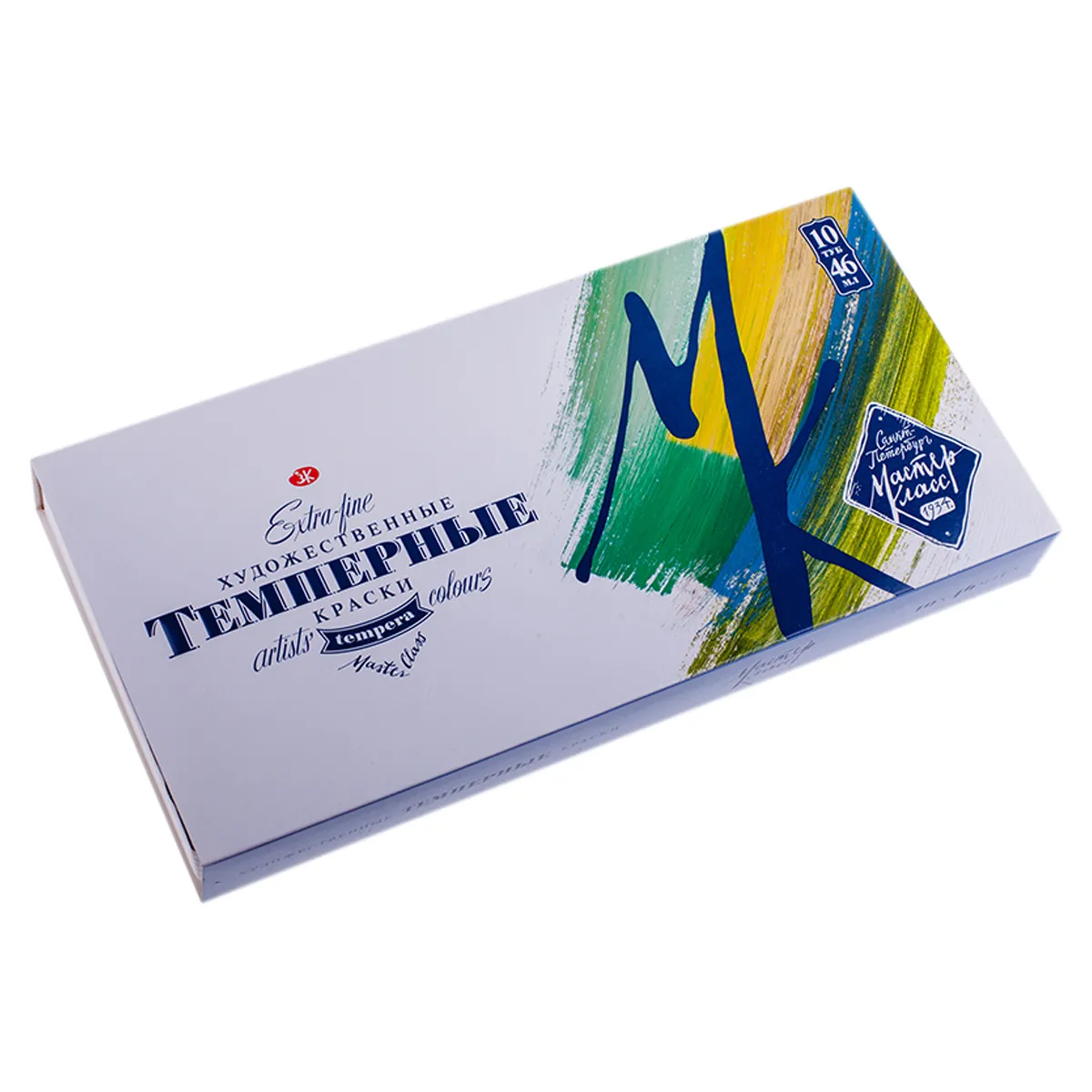 Краски темперные Мастер-Класс, 10 цветов, 46мл/туба, картон