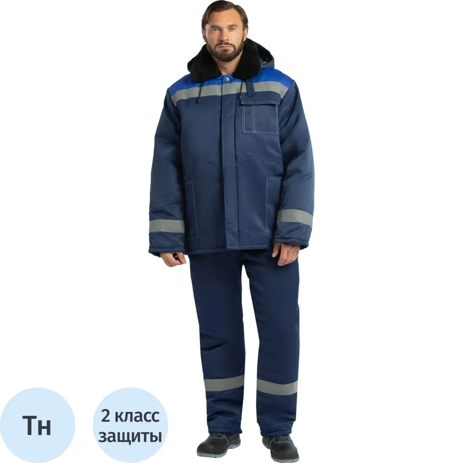 Куртка зим муж з32 син/вас смес 80-84/158-164 (Арсенал-СП)