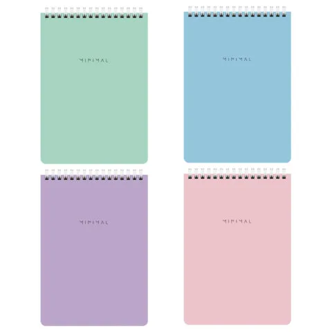 Блокнот А5 146х206 мм, 60 л., гребень, картон, жесткая подложка, клетка, BRAUBERG "Minimal Pastel", 116427