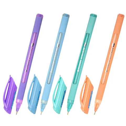 Ручка шариковая масляная BRAUBERG Extra Glide Soft Pastel, СИНЯЯ, 0,7мм, линия 0,35мм, 144073