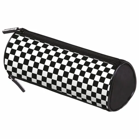 Пенал мягкий BRAUBERG, 3 отделения, нейлон, 21х7х7 см, "Black&white", 273582