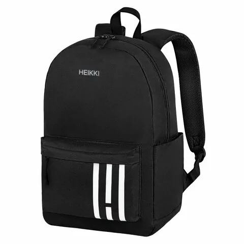 Рюкзак HEIKKI ENERGETIC (ХЕЙКИ) универсальный, эргономичный, "Strips", черный, 43х30х16 см, 273860
