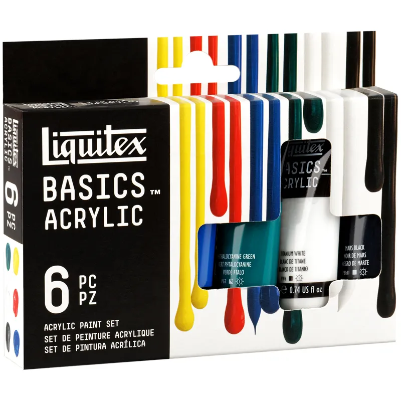 Краски акриловые Liquitex "Basics" 06цв., 22мл/туба, картонная коробка