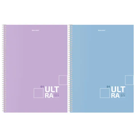 Тетрадь А4, 96 л., BRAUBERG, гребень, клетка, матовая ламинация, "UltraTone" (микс в спайке), 405317
