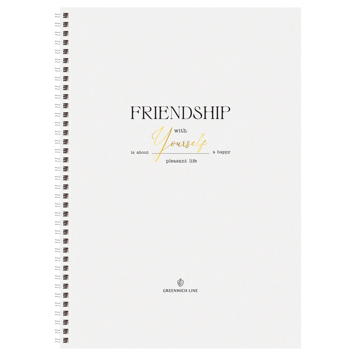 Тетрадь 80л., А4, клетка на гребне GreenwichLine "Friendship", матовая ламинация, тиснение фольгой, 80г/м2