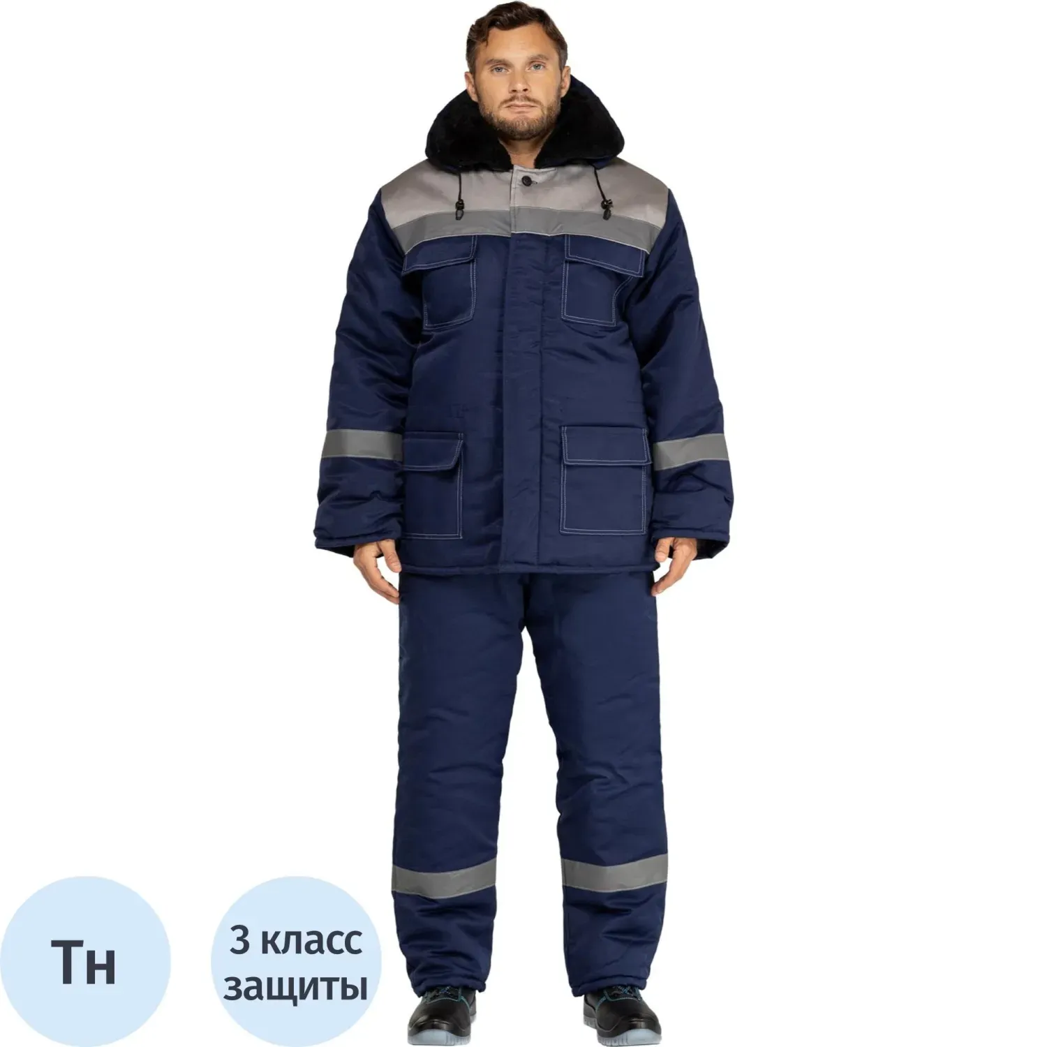 Костюм зим муж (куртка,бр) з35 син/сер 112-116/194-200 (Арсенал-СП)