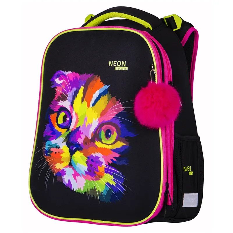 Ранец Berlingo Expert "Neon Cat" 37*28*16 см, 2 отделения, 2 кармана, анатомическая спинка