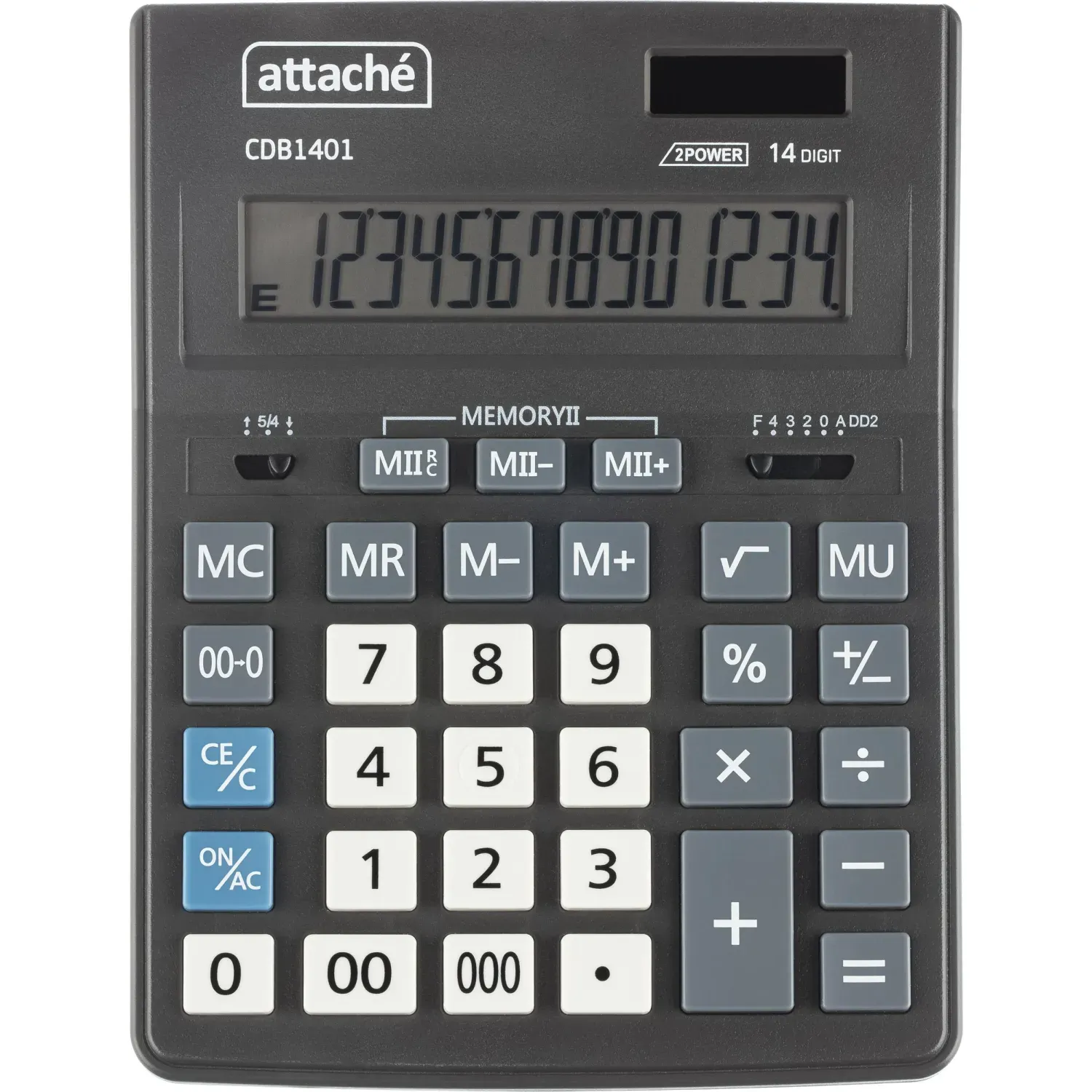 Калькулятор настольный Attache CDB1401-BK 14-разрядный черный 205x155x35 мм