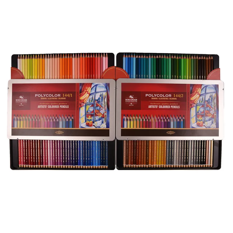 Карандаши цветные художественные Koh-I-Noor "Polycolor 3828", 144цв., заточен., 2 металл. пенала (ПОД ЗАКАЗ)