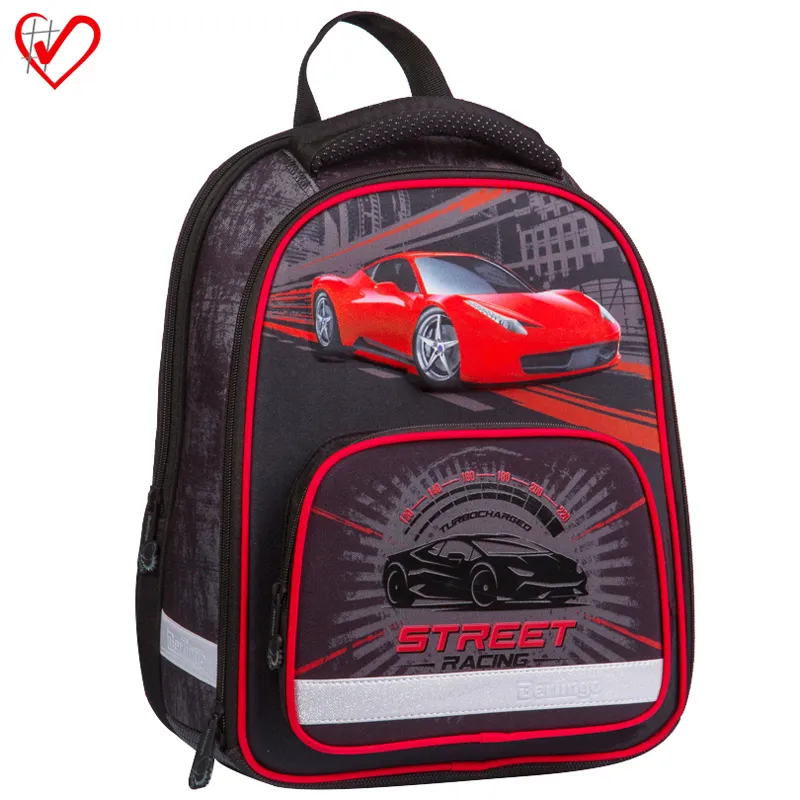 Ранец с наполнением Berlingo Optimal "Street racing" 37*28*16см, 2 отд., 3 кармана, анатомич. спинка