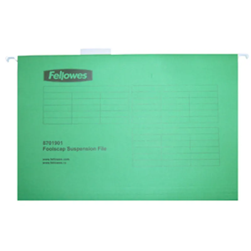 Подвесная папка Fellowes FS-87015, V-образные, зеленые, А4, 180 г/м2