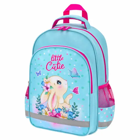 Рюкзак ПИФАГОР SCHOOL, 1 отделение, 3 кармана, "Pretty bunny", 38x28х14 см, 273168