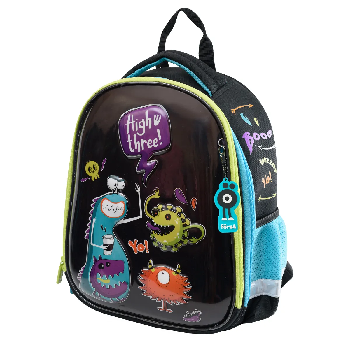 Ранец Först F-Glow "Monster party" 37*29,5*16 см, 2 отделения, 2 кармана, анатомическая спинка
