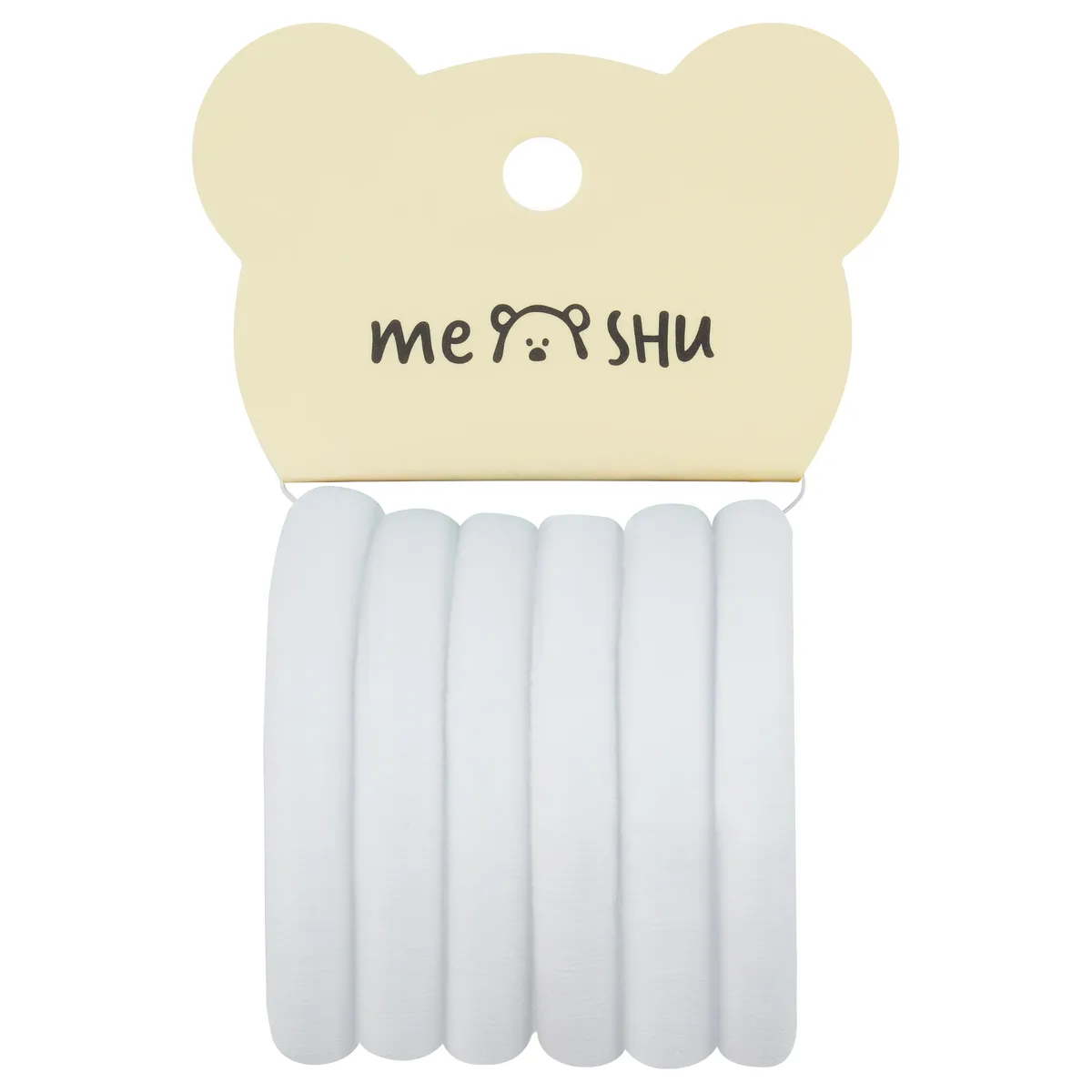 Резинки для волос MESHU "Essence thin", белые, 6шт., европодвес
