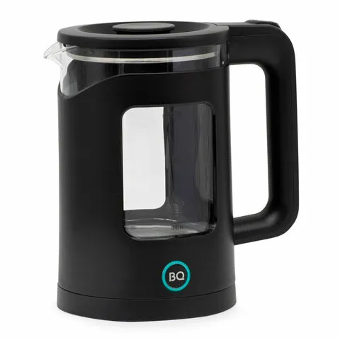 Чайник BQ (БИ-КЬЮ) KT2000G, 1,5 л, 1500 Вт, закрытый нагревательный элемент, стекло, черный, 86196739