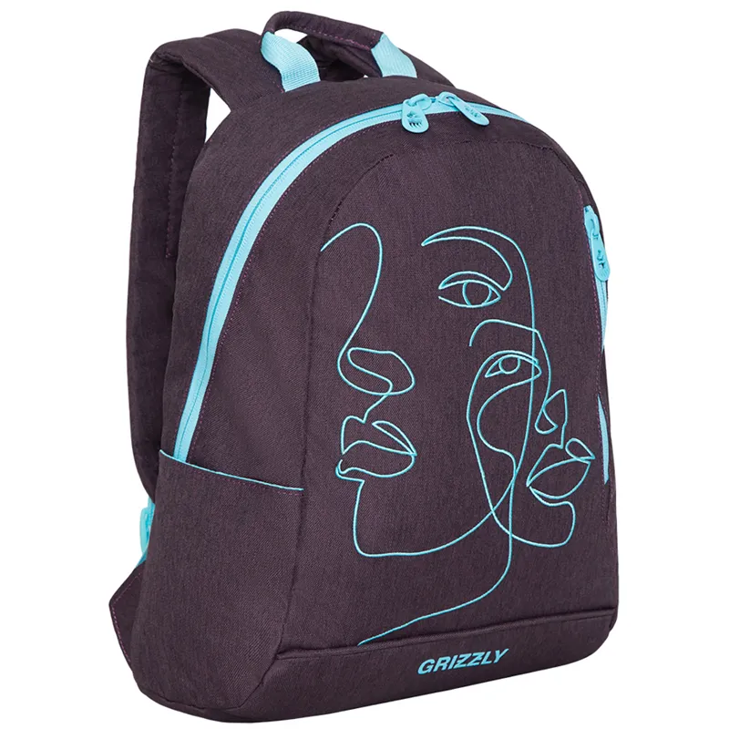 Рюкзак Grizzly, 32*45*13см, 1 отделение, 3 кармана, укрепленная спинка, фиолетовый