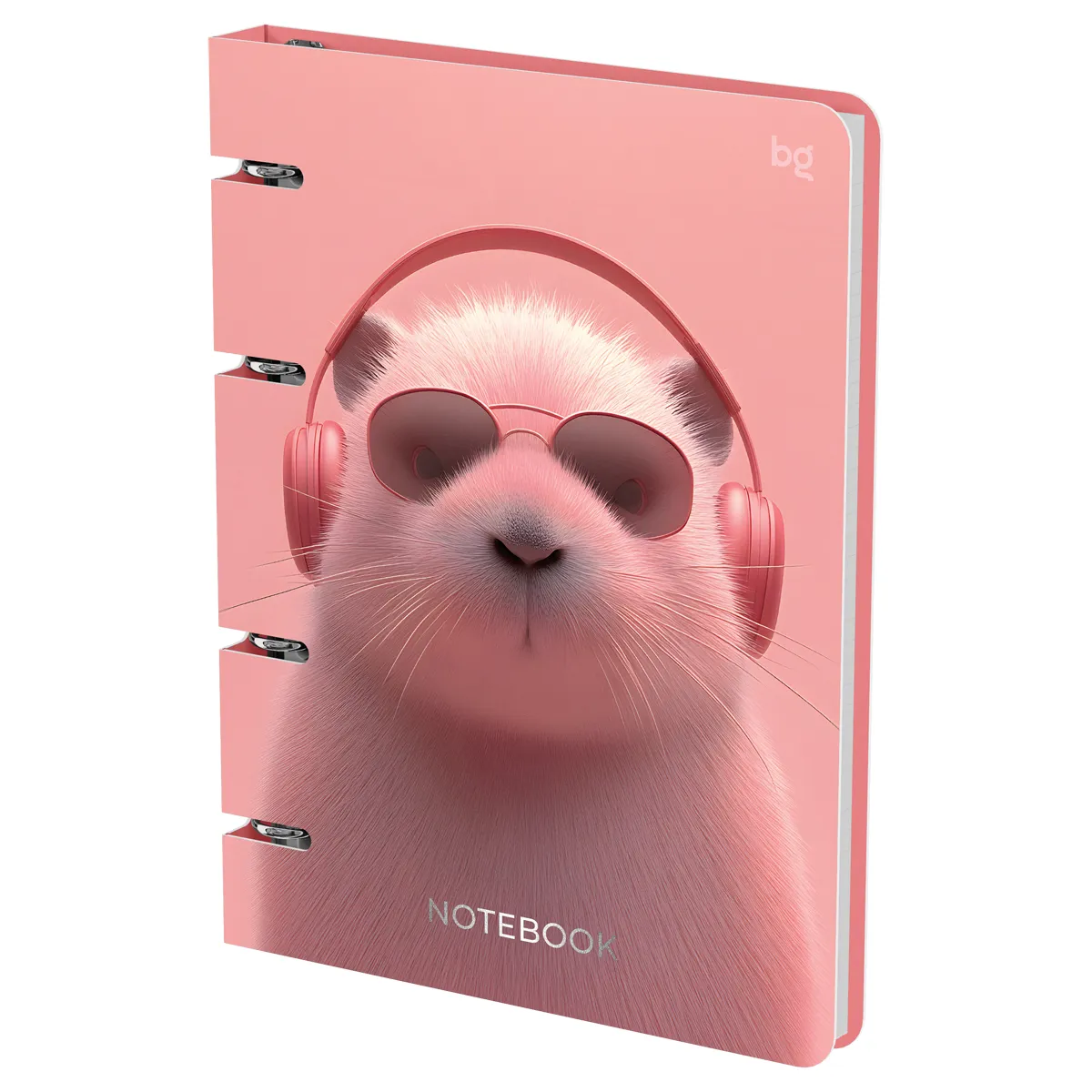Тетрадь на кольцах А5, 120л., BG "Music style", картон, soft-touch ламинация, тиснение фольгой