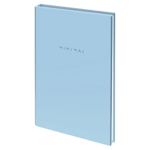 Блокнот МАЛЫЙ ФОРМАТ 110х147 мм, А6, 80 л., твердый, клетка, BRAUBERG "Minimal", голубой, 116450