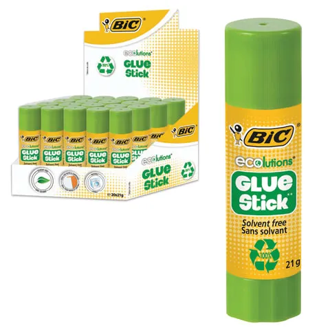 Клей-карандаш BIC "ECOlutions", 21 г, с ароматом яблока, 8923452.