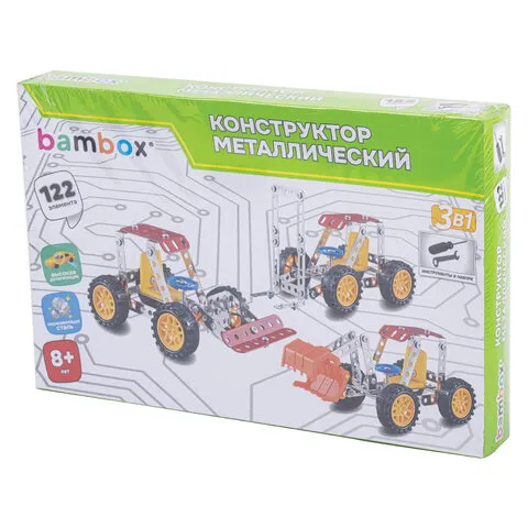 Конструктор металлический "Техника 3в1", с подвижными деталями, 122 элемента, BAMBOX, 666366