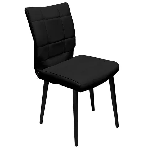 Стул BRABIX Novita CF-060, экокожа черная, каркас металлический усиленный черный, 532781