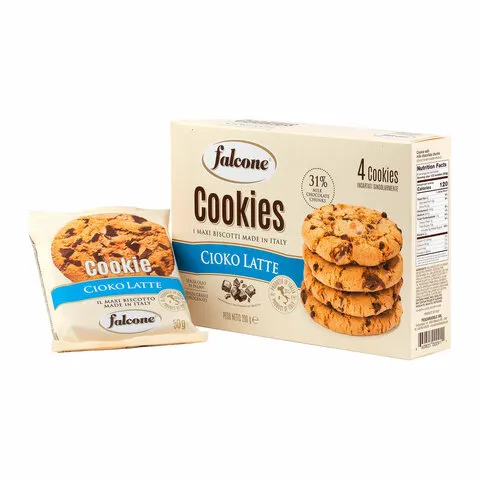 Печенье сахарное FALCONE "Cookies" с молочным шоколадом, 200 г, ИТАЛИЯ, MC-00013546
