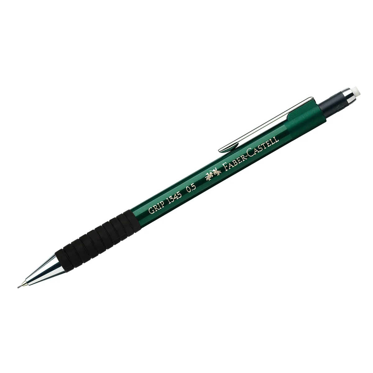 Карандаш механический Faber-Castell "Grip 1345" 0,5мм, B, грип, с ласт., автоподача грифеля, зеленый