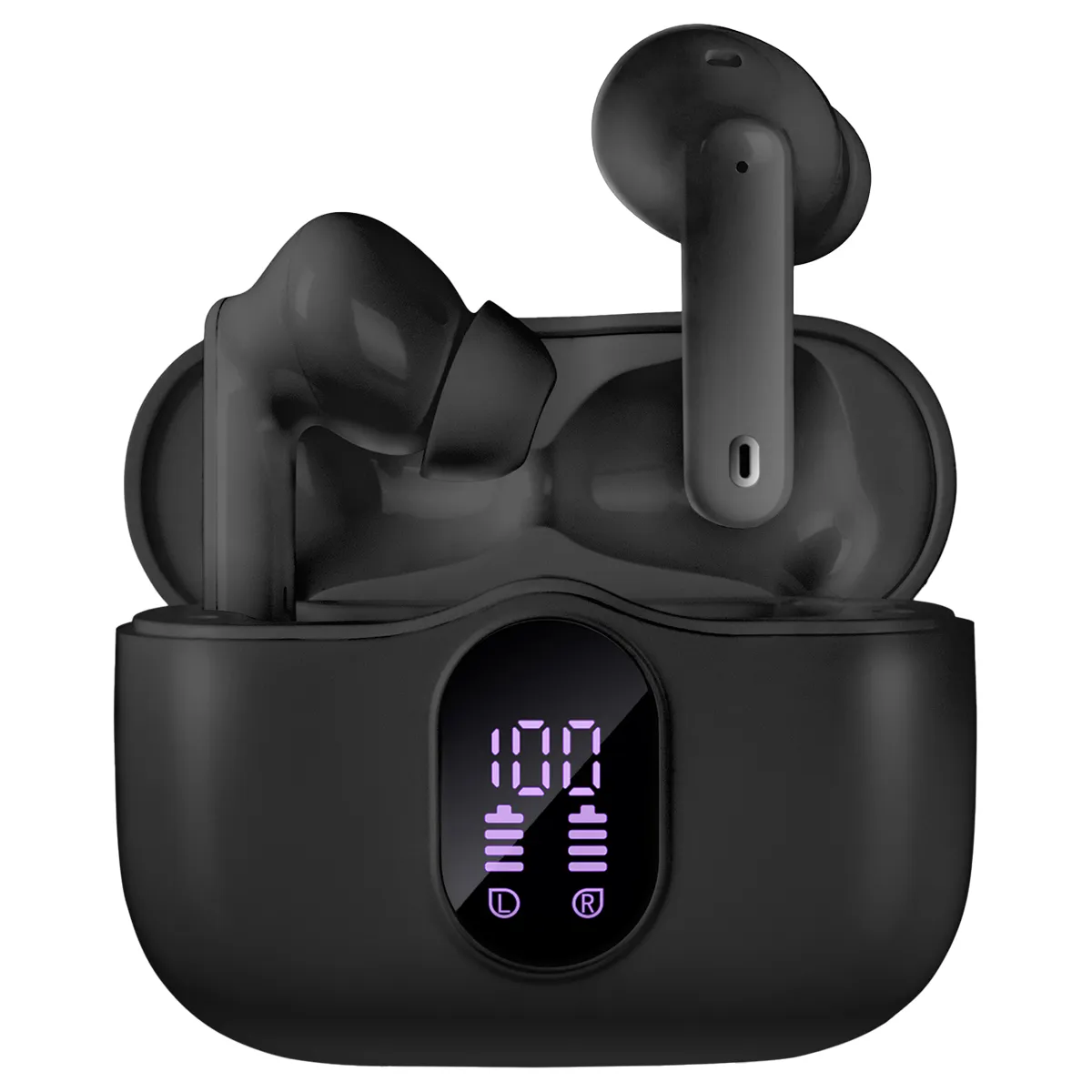 Наушники с микрофоном беспроводные Sven E-315B, TWS Bluetooth, разъем Type-C, черный