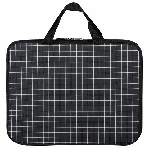 Папка на молнии с ручками BRAUBERG А4, 1 отделение, полиэстер, 20мм, Checkered, 272173