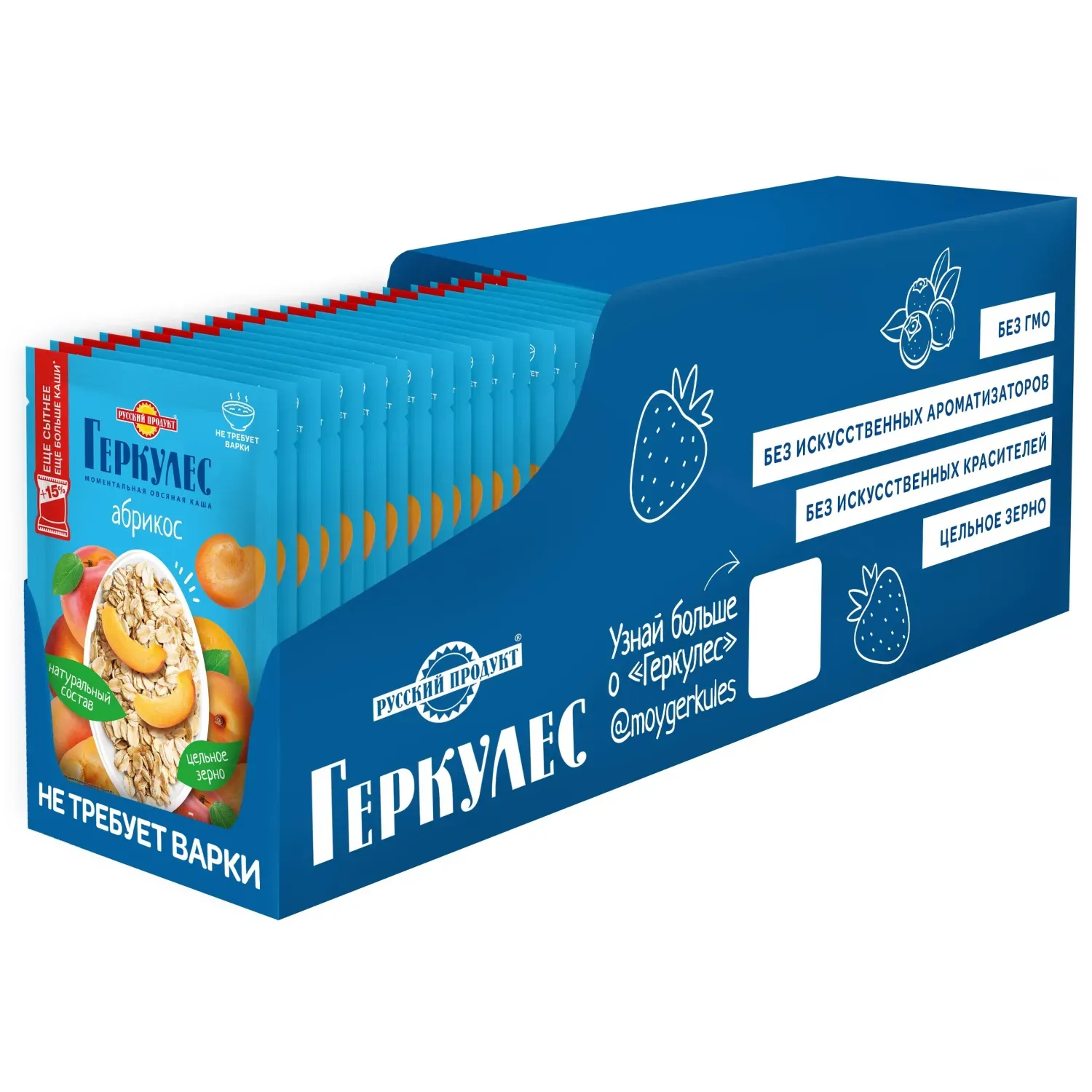 Каша Русский продукт Геркулес овсяная абрикосами 40гx30шт/уп