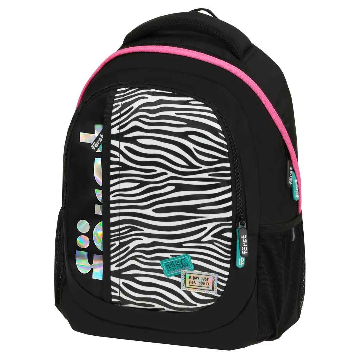 Рюкзак Först F-Trend "Fashion zebra" 40*29*18 см, 2 отделения, 3 кармана, эргономичная спинка
