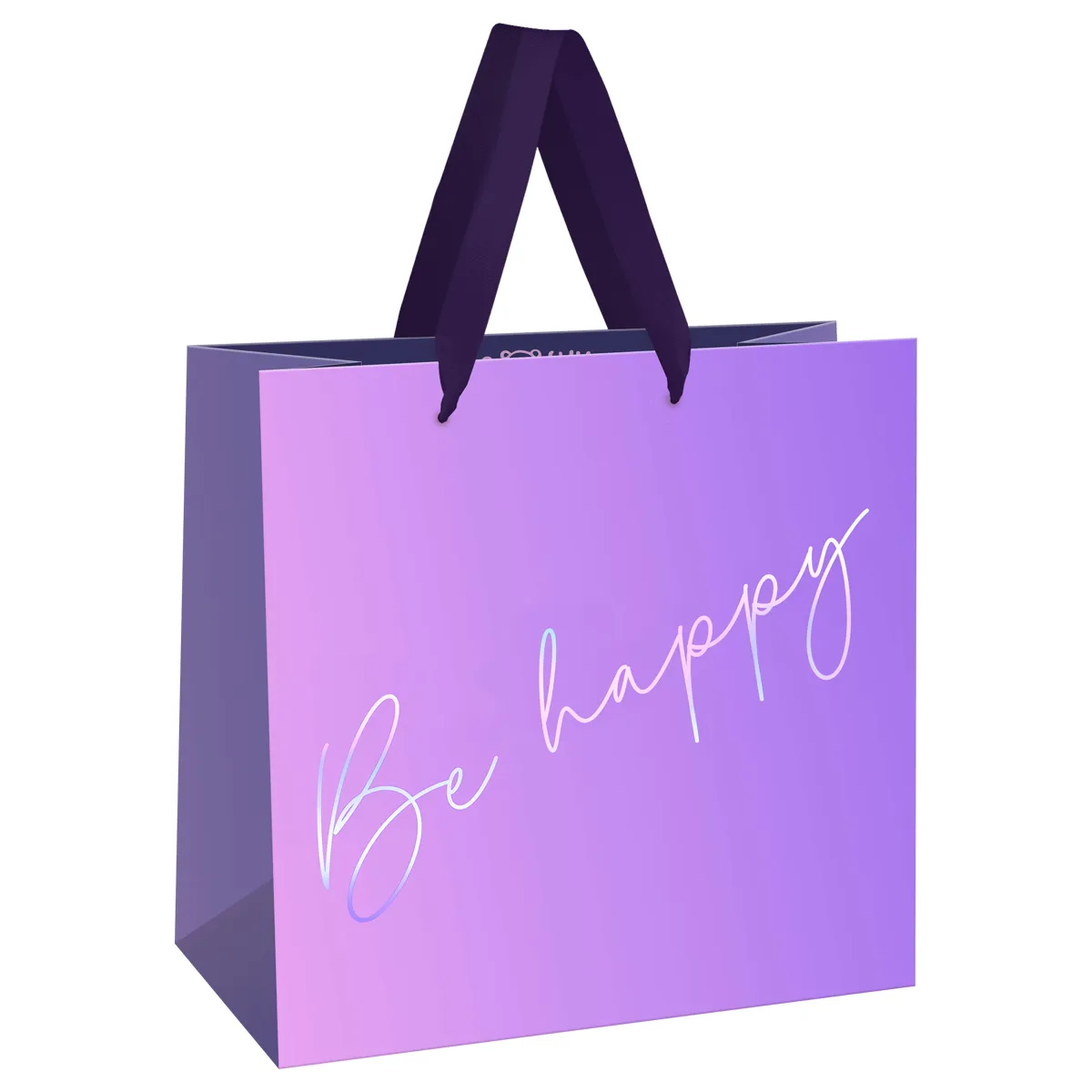 Пакет подарочный 20*20*10см MESHU "Purple mood", фольга, матовая ламинация