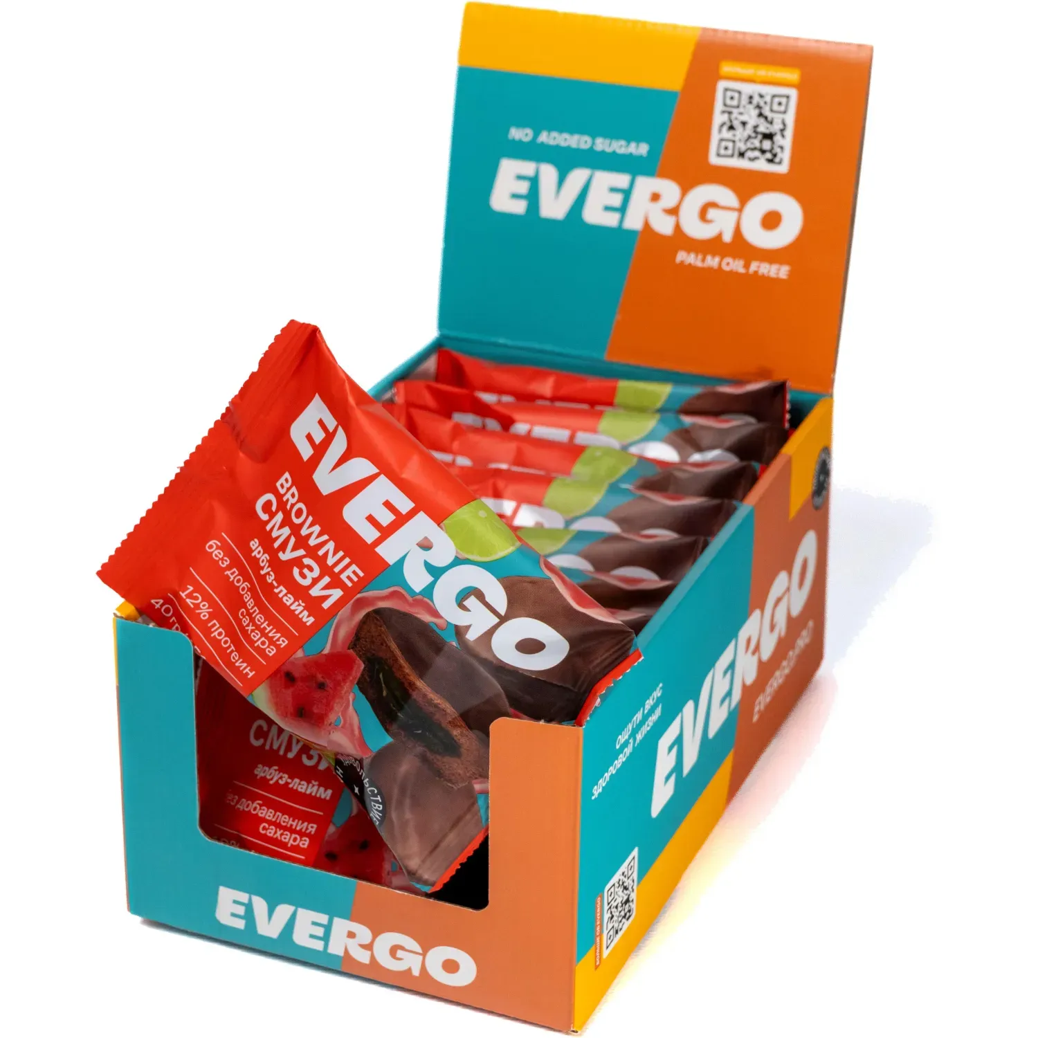 Пирожное Брауни EVERGO Кейк Смузи со вкусом арбуз-лайм 320г