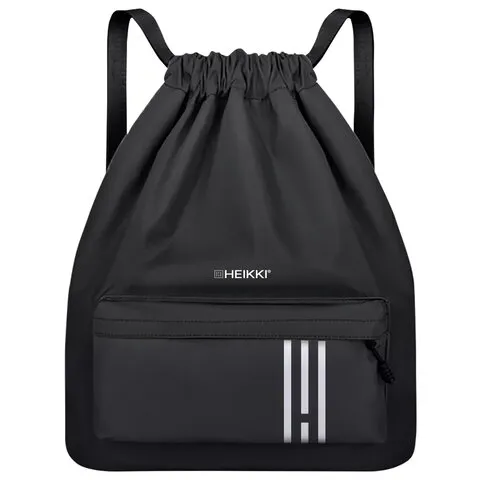 Рюкзак спортивный мешок HEIKKI CASUAL (ХЕЙКИ) с дополнительным карманом, 44х34 см, "Stripe", 273458