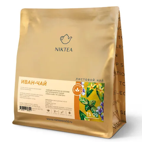 Чай ИВАН-ЧАЙ листовой NIKTEA, кипрей узколистный ферментированный, 100 г, TNIKTE-GP0013