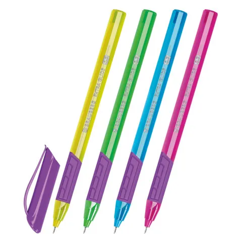 Ручка шариковая масляная с грипом BRAUBERG "Extra Glide GT Color", СИНЯЯ, трехгранная, игольчатый наконечник 0,7 мм, линия 0,5 мм, 144264
