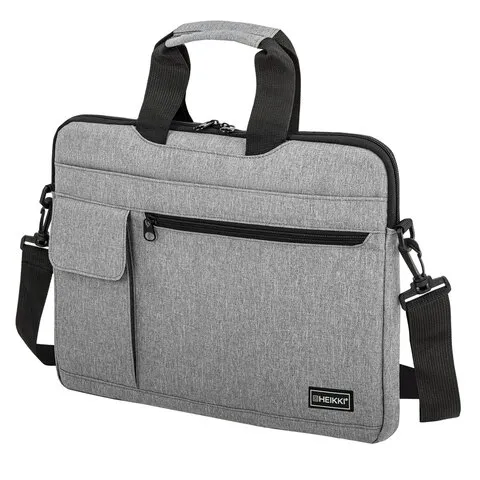 Сумка портфель HEIKKI NOVATION (ХЕЙКИ) с отделением для ноутбука 13-14", светло-серая, 28х38х3 см, 272592